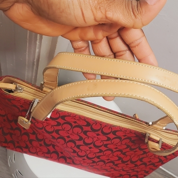 Leather Trim Monogram Hobo Red Bag🌴 - Picture 1 of 9